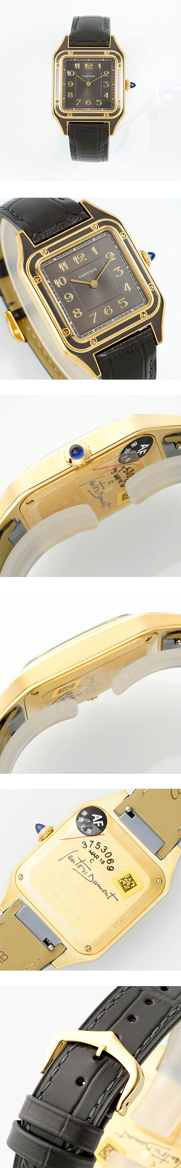 【AF工場】 カルティエコピー サントス デュモンLM WGSA0097 グレー 電池式 配送料無料